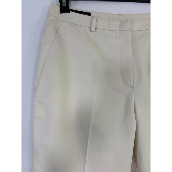 Brooks Brothers Advantage Chino Stretch Pants Womens High-Rise Sz 10 Ivory - Picture 3 of 12